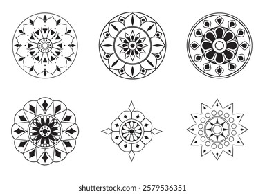 mandala collections,Vector hand drawn doodle mandala.Ethnic mandala,Circular pattern in the form of a mandala. 