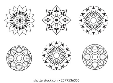 mandala collections,Vector hand drawn doodle mandala.Ethnic mandala,Circular pattern in the form of a mandala. 