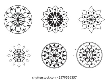 mandala collections,Vector hand drawn doodle mandala.Ethnic mandala,Circular pattern in the form of a mandala. 