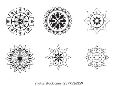 mandala collections,Vector hand drawn doodle mandala.Ethnic mandala,Circular pattern in the form of a mandala. 