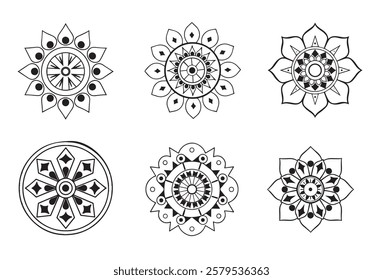 mandala collections,Vector hand drawn doodle mandala.Ethnic mandala,Circular pattern in the form of a mandala. 