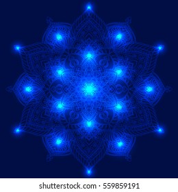 Mandala color background. Decorative round ornament. Hand drawn ornament. Islam, Arabic, Indian style