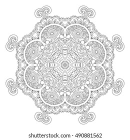 Mandala/ color book for adult/ circle pattern / black and white
