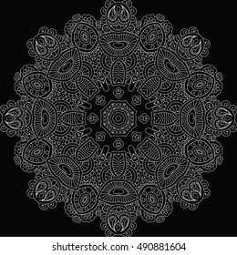 Mandala/ color book for adult/ circle pattern / black and white