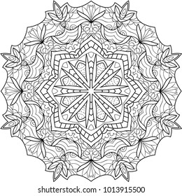 Mandala color book/ vector/ black and white/ antistress/ zentangle