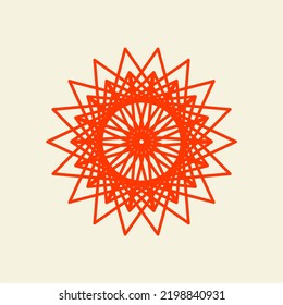 mandala of color dark orange with a pastel background vector illustration design