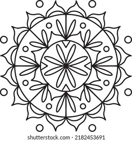 Mandala to color, easy pattern, relaxing coloring page, coloring page line art hand drawn illustration for begginers doodle medication outlined pattern design vectorial children adult simple mandala