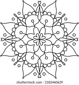 Mandala to color, easy pattern, relaxing coloring page, coloring page line art hand drawn illustration for begginers doodle medication outlined pattern design vectorial children adult simple mandala