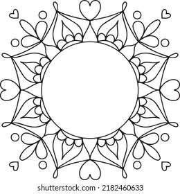 Mandala to color, easy pattern, relaxing coloring page, coloring page line art hand drawn illustration for begginers doodle medication outlined pattern design vectorial children adult simple mandala