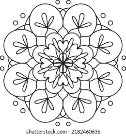 Mandala to color, easy pattern, relaxing coloring page, coloring page line art hand drawn illustration for begginers doodle medication outlined pattern design vectorial children adult simple mandala