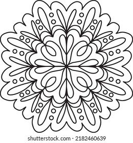 Mandala to color, easy pattern, relaxing coloring page, coloring page line art hand drawn illustration for begginers doodle medication outlined pattern design vectorial children adult simple mandala