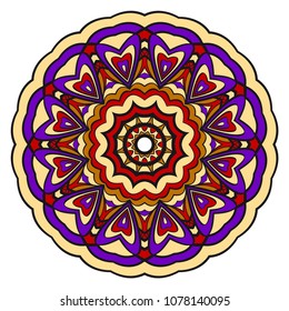 Mandala. Color flower ornament. Vector illustration.