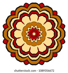 Mandala. Color flower ornament. Vector illustration.