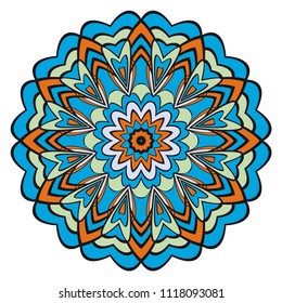 Mandala. Color flower ornament. Vector illustration.