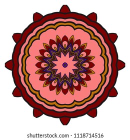 Mandala. Color flower ornament. Vector illustration.
