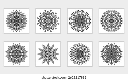 Mandala color page floral with art design