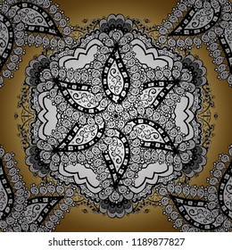 Mandala colored background. Arabic Vintage decorative ornament. East, Islam. Vector Mandala pattern on white, black and gray colors.