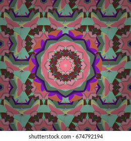 Mandala colored background. East, Islam. Vector Mandala pattern on colorful background. Arabic Vintage decorative ornament.