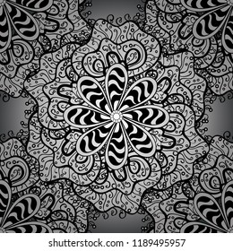 Mandala colored background. Vector Mandala pattern on white, black and gray colors. East, Islam. Arabic Vintage decorative ornament.