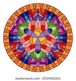 The mandala. Colored decorative pattern. Colorful composition of the circle. A design element for a creative idea