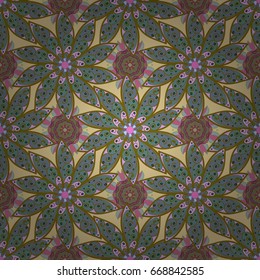 Mandala colored on a background. Invitation card. Vector vintage pattern.