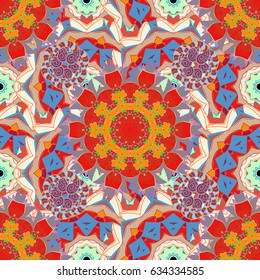 Mandala colored on a black background. Invitation card. Vector vintage pattern.