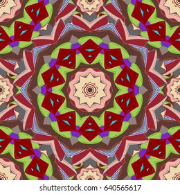 Mandala colored on a white background. Invitation card. Vector vintage pattern.