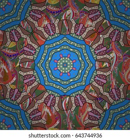 Mandala colored on a white background. Invitation card. Vector vintage pattern.