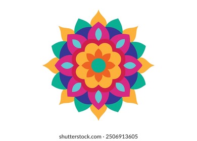 Mandala colorful art illustration for artistic therapy (5)