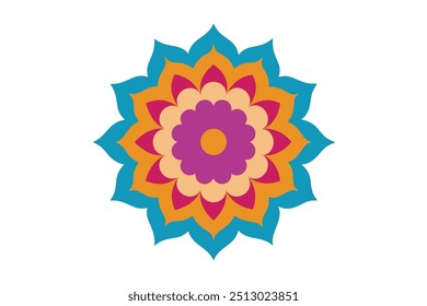 Mandala colorful art illustration for a calming desktop wallpaper (10)