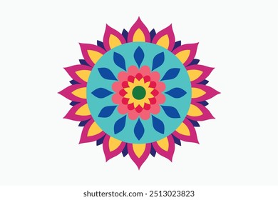 Mandala colorful art illustration for dynamic textile print designs (7)