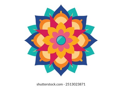 Mandala colorful art illustration for dynamic textile print designs (10)