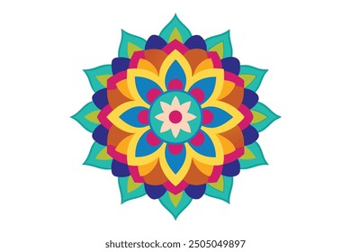 Mandala colorful art illustration for elegant textile design patterns (10)