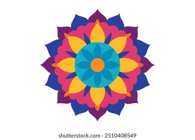 Mandala ilustración de arte colorido para mejorar las sesiones de práctica de atención plena (7)