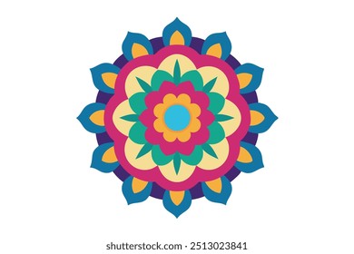 Mandala colorful art illustration with intricate geometric patterns (9)