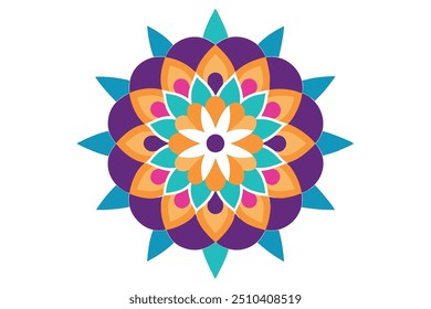 Mandala colorful art illustration with mesmerizing circular symmetry (5)