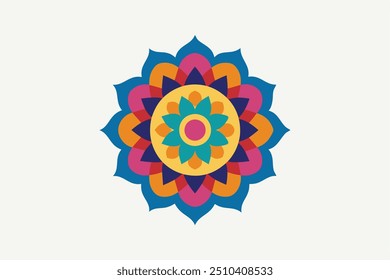 Mandala colorful art illustration with mesmerizing circular symmetry (3)