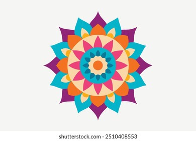 Mandala colorful art illustration with mesmerizing circular symmetry (4)