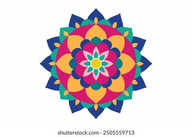 Mandala colorful art illustration for personalized stationery design (4)