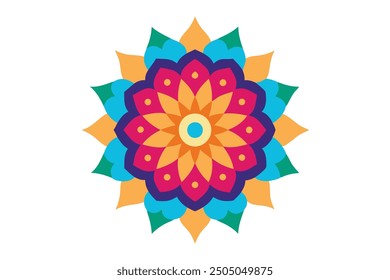 Mandala colorful art illustration with sophisticated color palettes (7)
