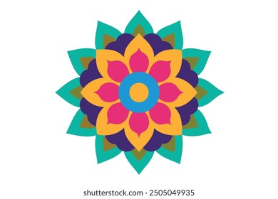 Mandala colorful art illustration with sophisticated color palettes (10)
