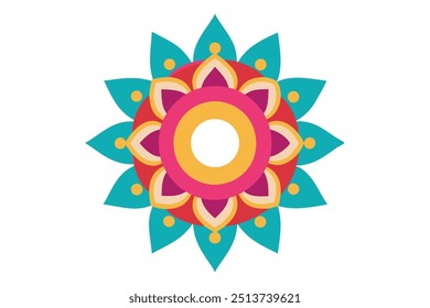 Mandala ilustração de arte colorida para ideias de design de joias únicas (10)