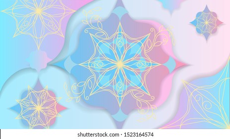 mandala colorful background with modern touches and stylish and neat effects. Has a pink, purple and blue instruments