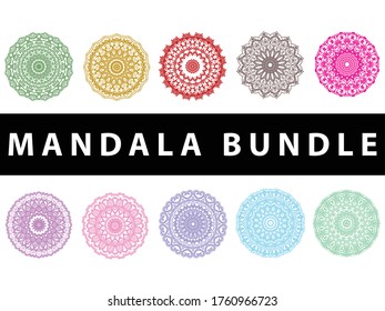Ilustración de vectores de paquete colorido de Mandala