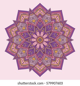 Mandala. Colorful ethnic round ornament. Vector art