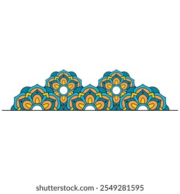 Diseño de Vector de adorno de marco colorido Mandala