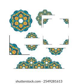Mandala Colorful Frame Ornament Vector Design