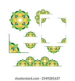 Mandala Colorful Frame Ornament Vector Design