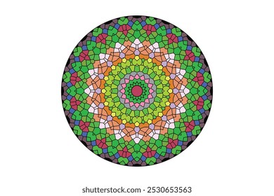 Mandala Colorful Line Art royalty-free vector graphic