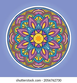 Mandala Colorful Love Leaf Vector illustrations for your work Logo, mascot merchandise t-shirt, stickers and Label designs, poster, greeting cards advertising business company or brands.